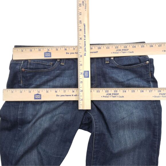 Paige Peg Skinny Jeans 27 Womens Noah Dark Wash Stretch Faded Knees Made in USA - Picture 3 of 11